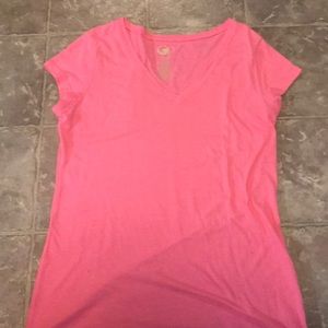 Hot pink V-neck